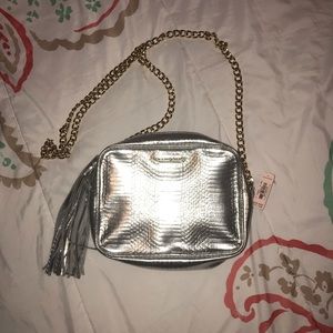 Silver shoulder bag